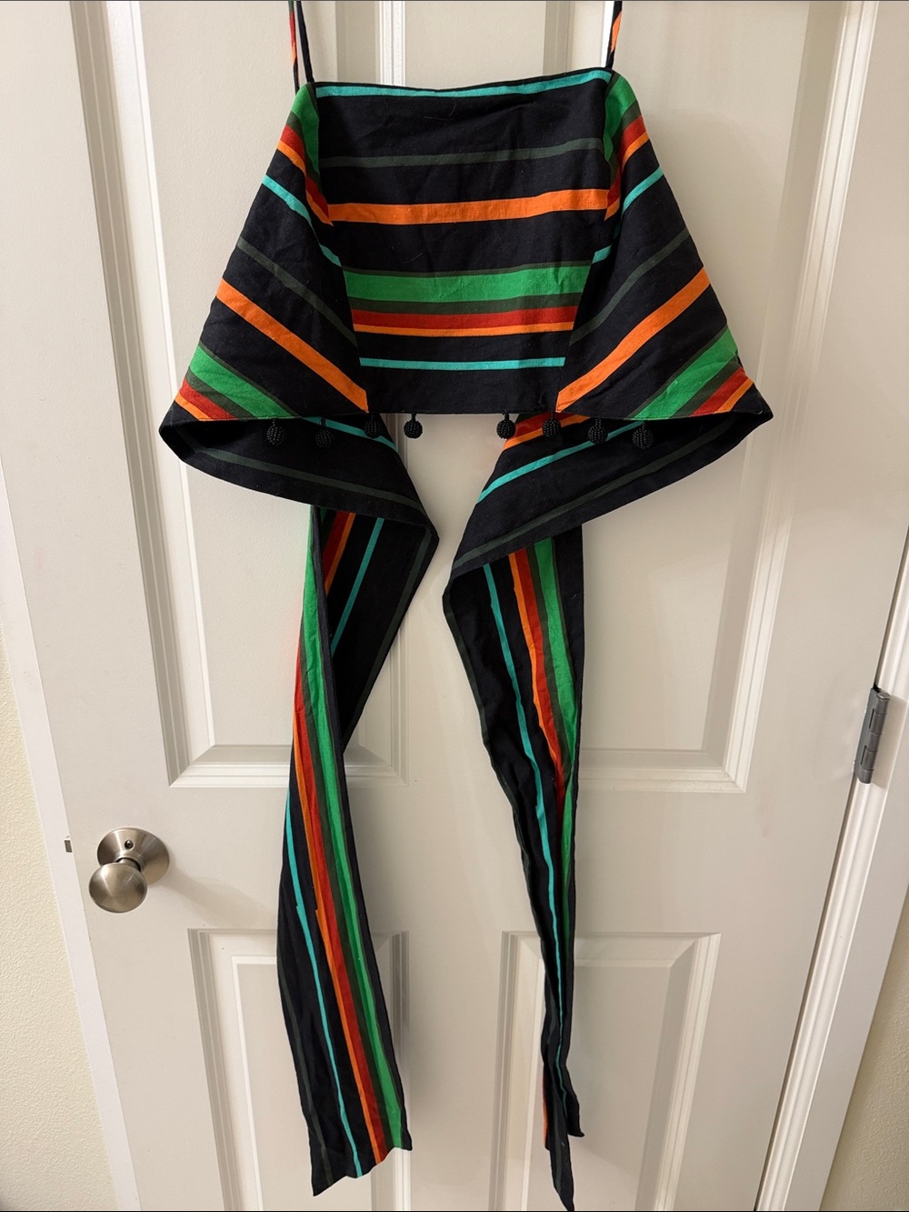 FARM Rio Black Wide Leg Pants & Halter Set with Multicolor Banana & Leaf Print - Picture 8 of 10
